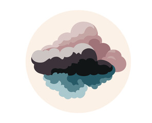 vector cloud in cool colors. Vector illustration