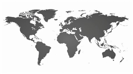 Naklejka premium World Map Highlighting Continents and Countries on a White Background - Generative ai