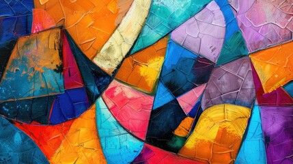 Fototapeta premium A colorful stained glass background with vibrant colors, intricate patterns and abstract background of cracked rock stone texture. Generative AI