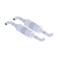 Grab this isometric icon of exhaust pipes 

