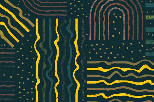 Earthy Toned Geometric Shapes Illustration