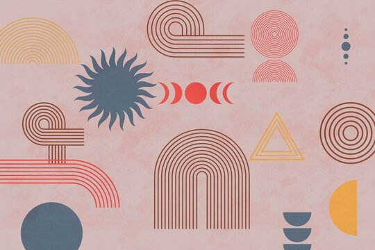 Abstract Geometric Shapes in a Modern Illustration Style