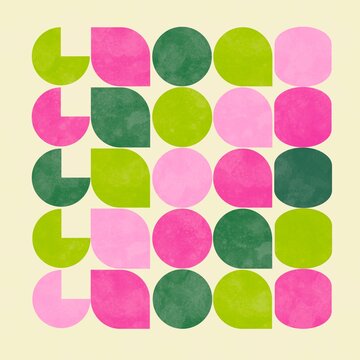 Retro pastel geometric shapes pattern