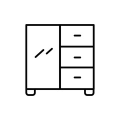 Cabinet Mirror outline icons, minimalist vector illustration ,simple transparent graphic element .Isolated on white background