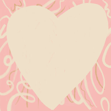 Playful pastel heart and doodle pattern background