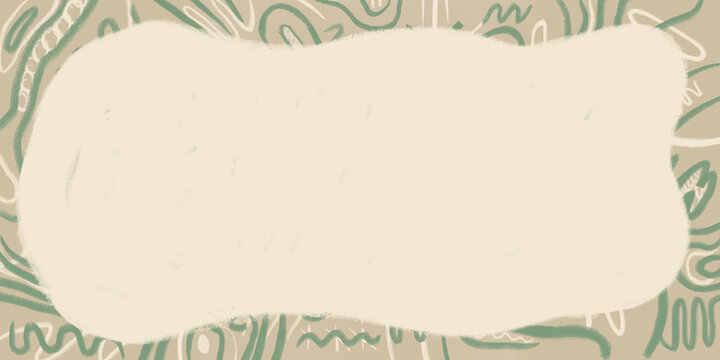 Abstract doodle pattern with empty center space