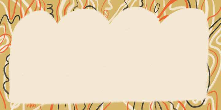 Abstract doodle pattern with a beige background