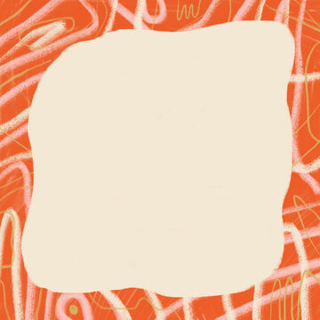Whimsical Doodle Frame on a Peach Background