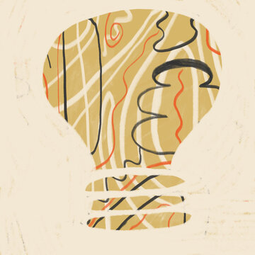 Abstract beige shapes with playful lines and patterns