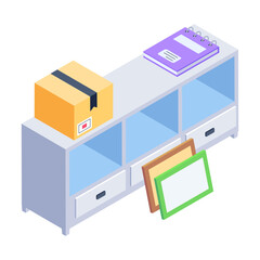 Here’s an isometric icon of household packing 

