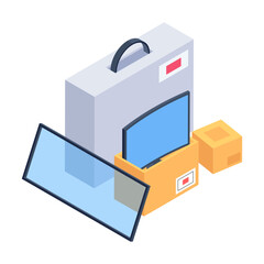 Packing Up Isometric Style Icons 
