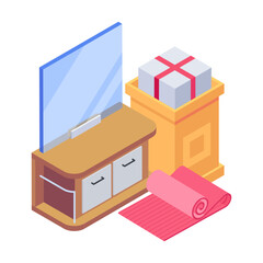 Moving Home Isometric Icons 
