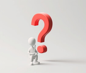 Illustration of a Figure with a Giant Question Mark, Representing Abstract Conceptual Thinking