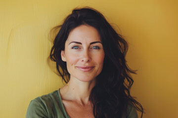 Fototapeta premium A close up portrait of a woman with a subtle smile
