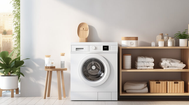 Bright and Airy Laundry Room with Modern Design