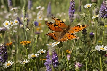 Soroca. Moldova. 06.22.2019. Nature. Butterfly in nature on the banks of the Dniester river at...