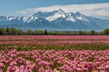 Obraz premium colorful tulip fields spring