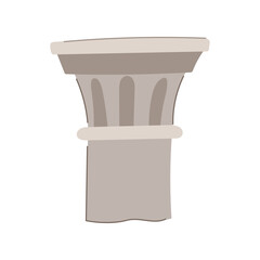 antique column ancient cartoon. building architecture, greece rome, sculpture marble antique column ancient sign. isolated symbol vector illustration