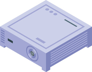 Fototapeta premium Modern projector displaying a presentation in a conference room, perfect for business and technology themes