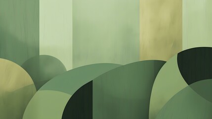 Abstract green Shapes with soft Textures. Calming Background