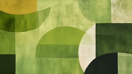 Abstract green Shapes with soft Textures. Calming Background