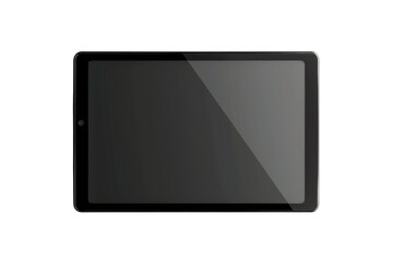 High-resolution image of a black tablet with a blank screen, ideal for technology and gadget themes in stock photography.