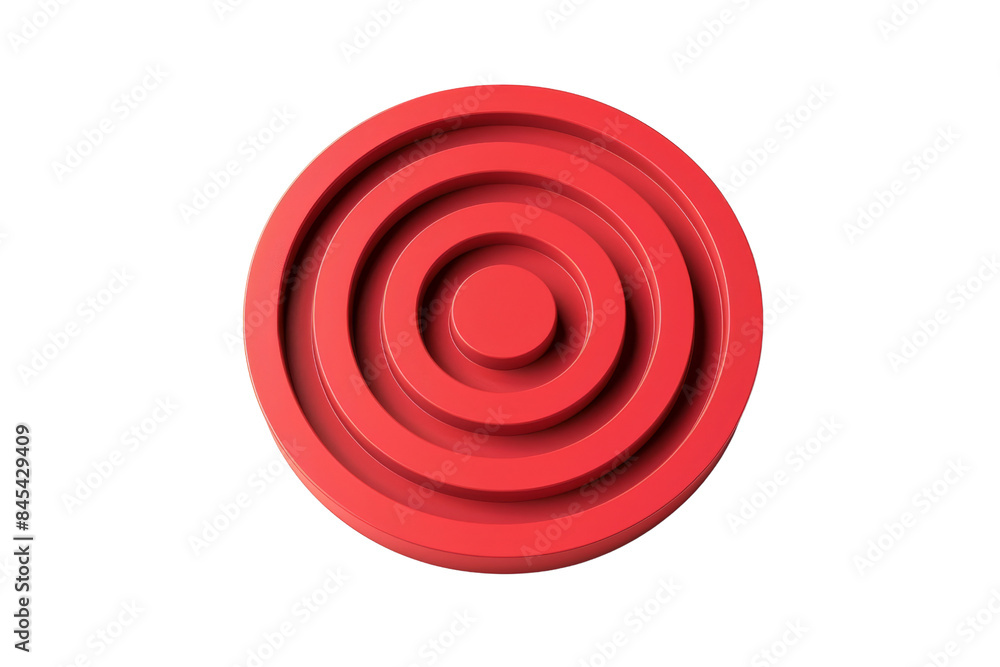 Aufkleber minimalistic red round target symbol with concentric circles isolated on transparent background. abs