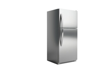 Modern stainless steel refrigerator isolated on transparent background. Sleek, energy-efficient fridge perfect for any kitchen interior design.