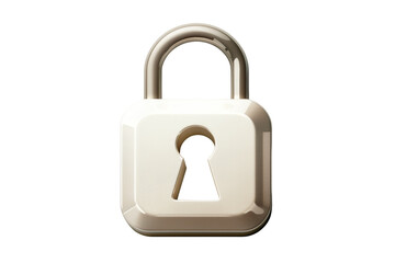 Secure metallic padlock isolated on transparent background. symbolizing security, protection, and privacy with keyhole detail.