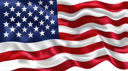 Fototapeta premium Waving flag with stars and stripes pattern, symbol of country