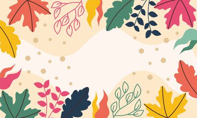 Flat abstract floral leaves background