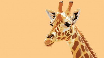 A high quality illustration of a giraffe in 2d format
