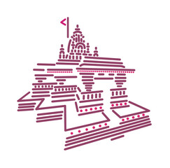 Grishneshwar Temple illustration vector