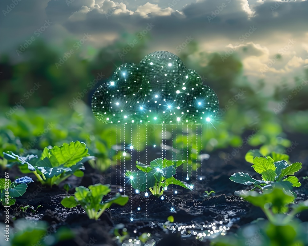 Poster cloud driven agricultural systems monitoring crops and controlling irrigation via smart technology