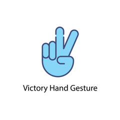 Victory Hand Gesture vector icon