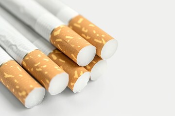 Smoking cigarettes with filter isolated on white background