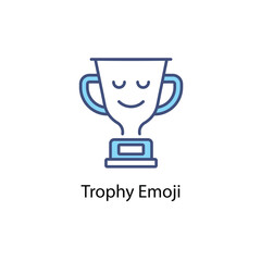 Trophy Emoji vector icon