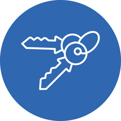 Key line circle icon