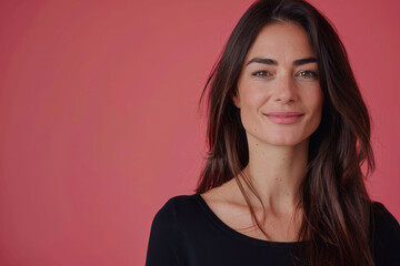 Fototapeta premium A close up portrait of a woman with a subtle smile