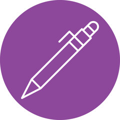 Pen line circle icon
