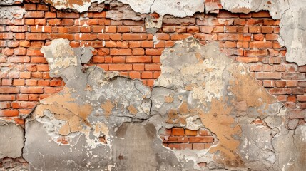 Damaged brick wall