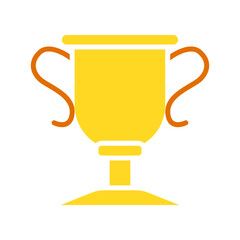 Trophy set icon. Gold cup, black outline, prize, award, victory, achievement, competition, recognition, success, champion, celebration.