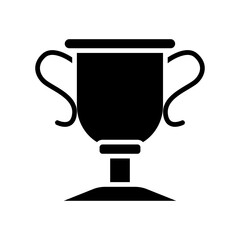 Trophy set icon. Gold cup, black outline, prize, award, victory, achievement, competition, recognition, success, champion, celebration.