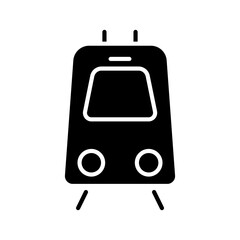 Train set icon. Red train, blue window, transportation, rail travel, public transit, locomotive, journey, commuting, travel, vehicle.
