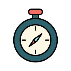 Stopwatch set icon. Timer, clock, countdown, digital display, blue outline, black hands, timekeeping, precision, measurement, racing, fitness punctuality, schedule, alert, urgency, control, efficiency