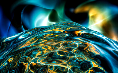 Naklejka premium abstract photograph capturing the ocean's surface in a kaleidoscope of colors.