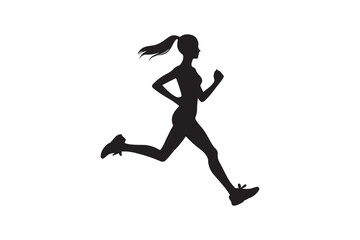 Sporty woman vector art.