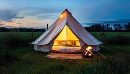 photo of a glamping bell tent