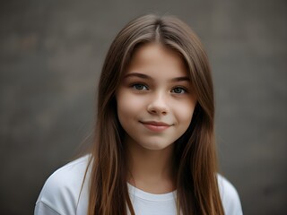 Fototapeta premium beautifuk teenager female standing in a studio 