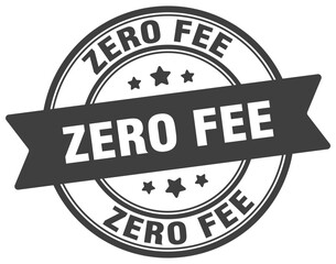 zero fee stamp. zero fee label on transparent background. round sign